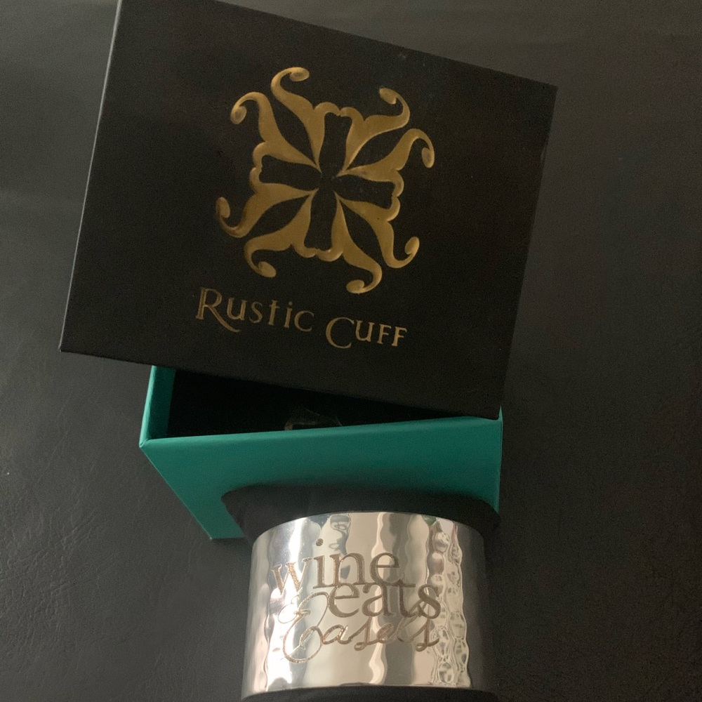 Rustic Cuff bracelet engraved - Wine,Eats&Easels